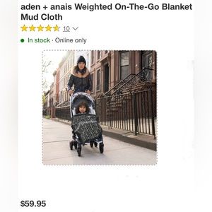 NWOT . . .  aden + anais Weighted On-The-Go Blanket Mud Cloth